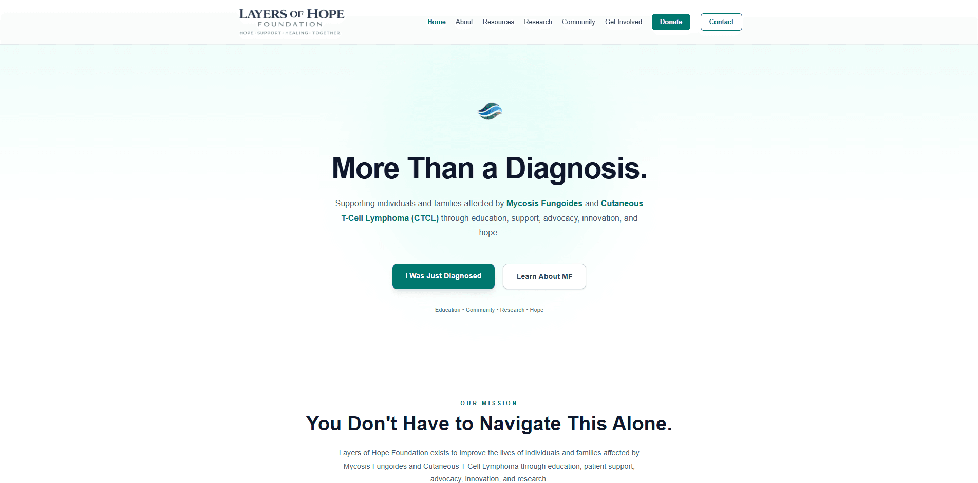 LAYERS OF HOPE FOUNDATION website preview